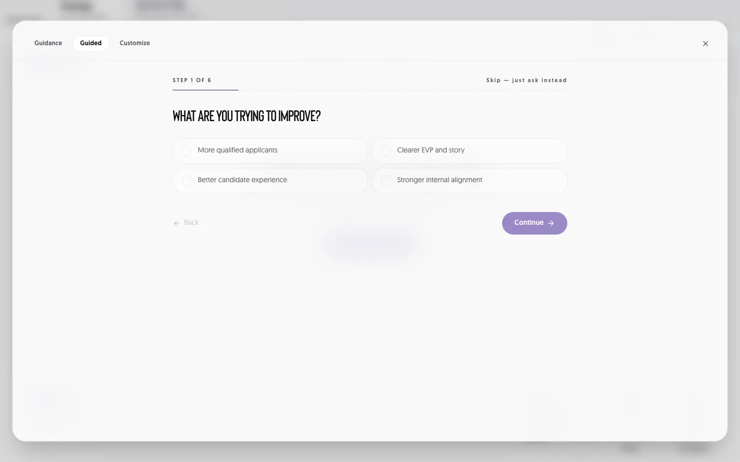 A guided assessment, step one of six: what are you trying to improve?