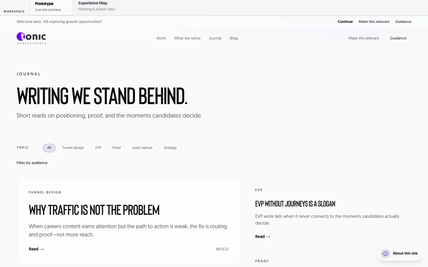 The journal: writing we stand behind, filtered by topic and audience