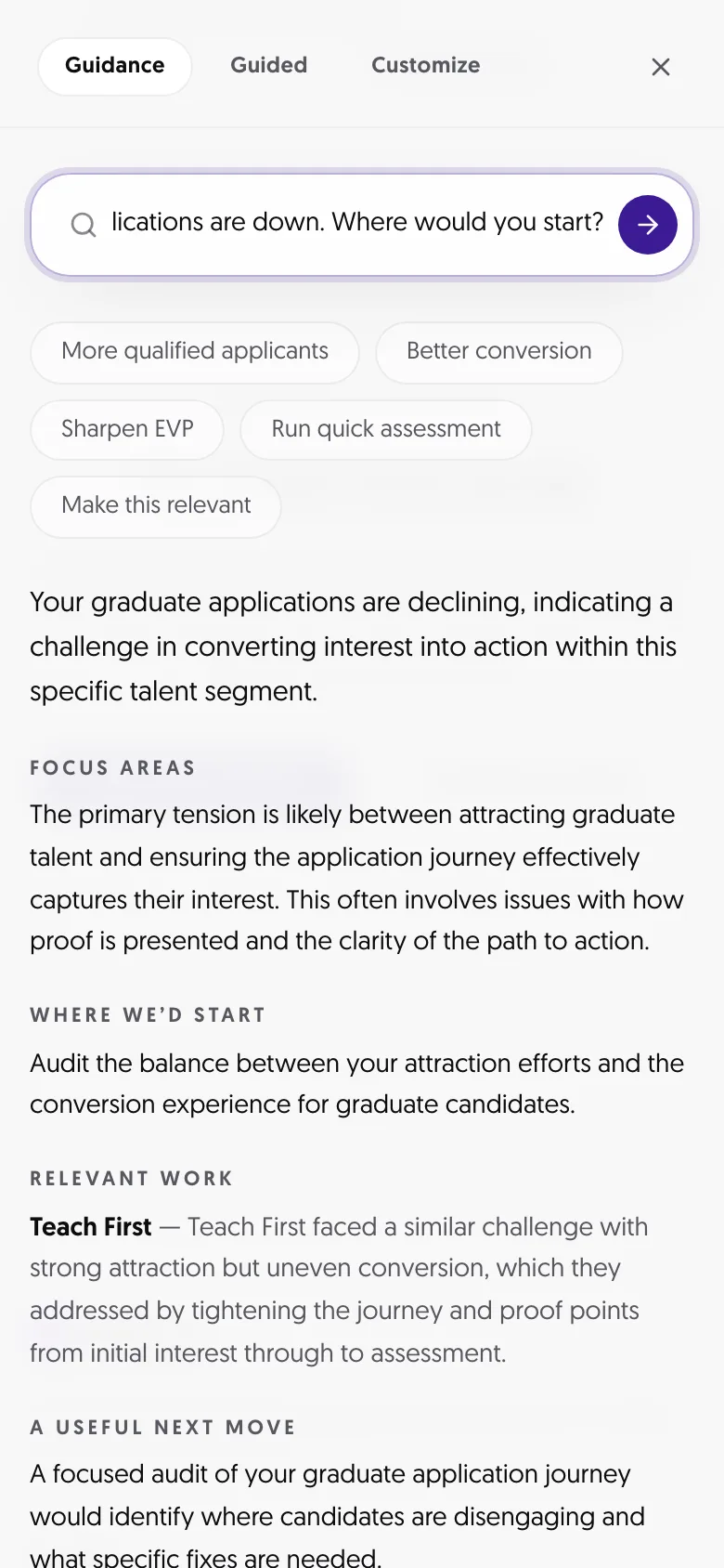 The assistant on a phone: focus areas, where we'd start and a piece of relevant work